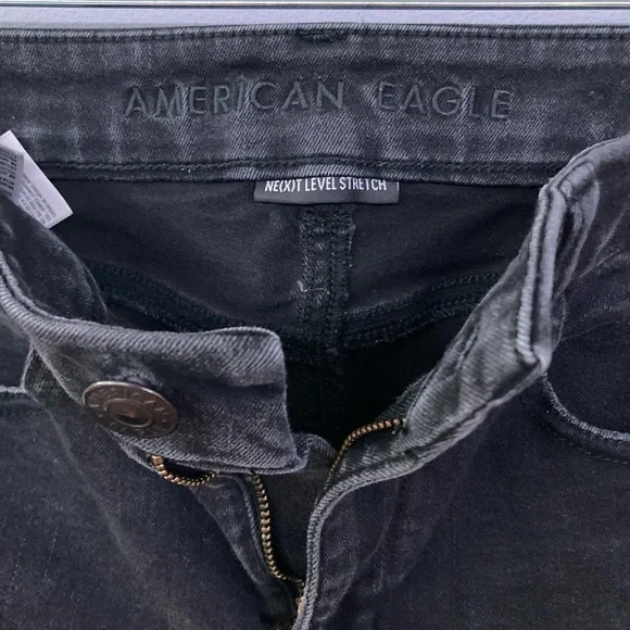 American Eagle Curvy High Rise Next Level Stretch Jeans Distressed Jeggings - Picture 7 of 9